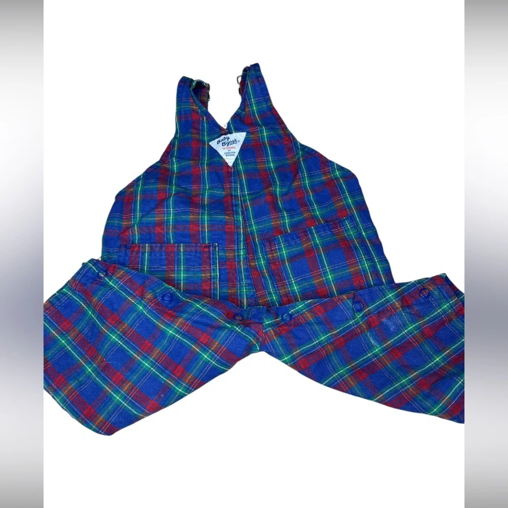 Vintage OshKosh B'gosh Plaid One Piece - Blue, Red, Green size 6-months
